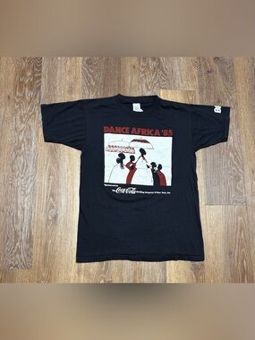 Vintage Dance Africa '85  Coca-Cola Graphic  Tee - Black & Red